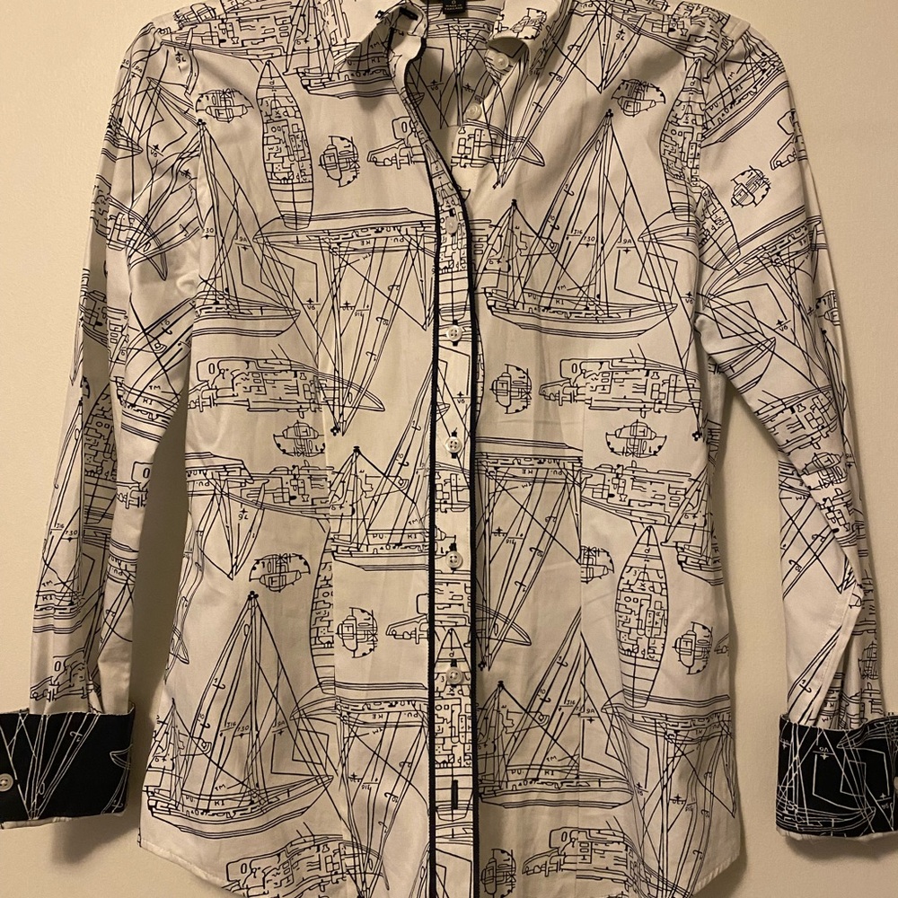 Brooks Brothers Nautical Print Shirt - White and Black